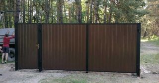 Купить распашные ворота из профнастила Борисоглебск, цена от 2795 руб.